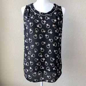 Pleione Diamond Rings Sleeveless Top